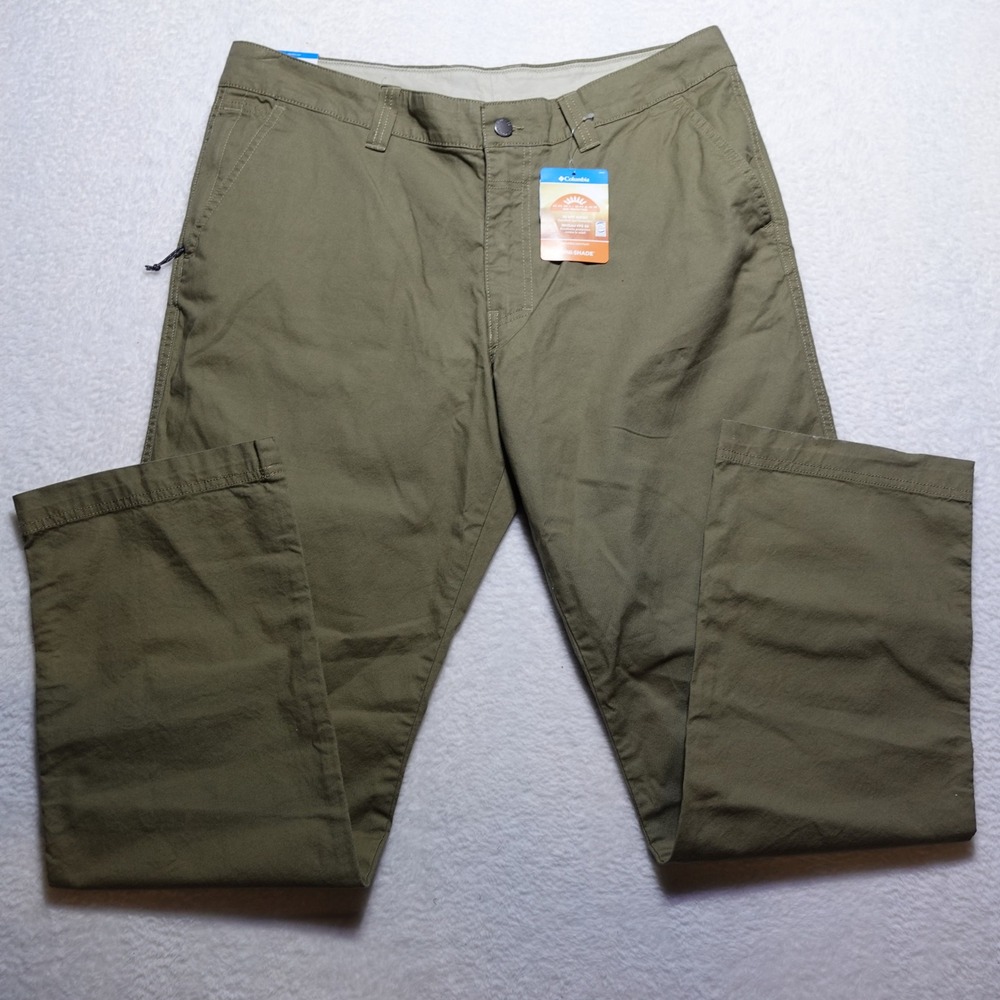 Columbia Flex ROC Pant Mens 36x32 Green Straight Leg Regular Fit NWT